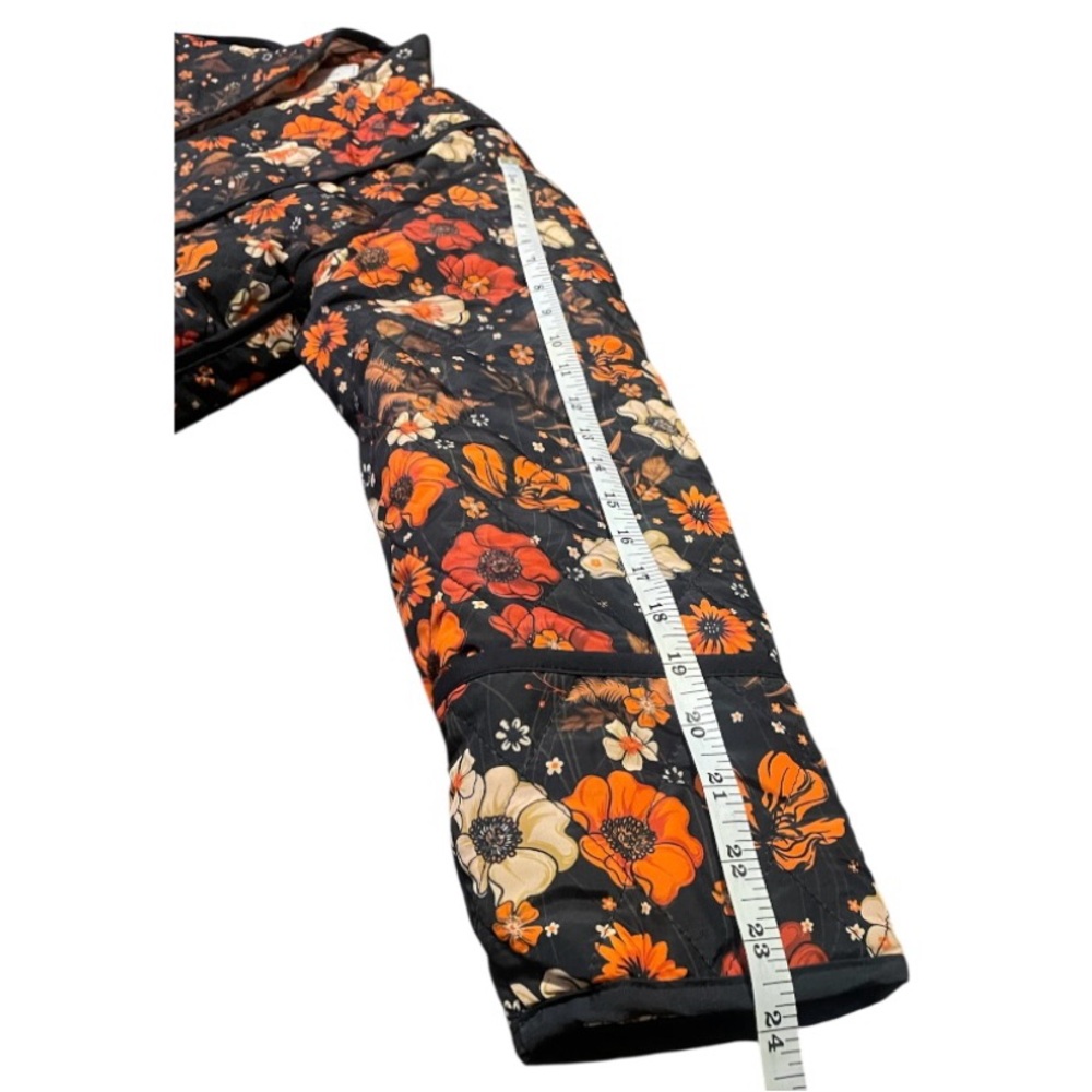 Simply Southern Black and Orange Bomber Jacket Floral Design - Picture 6 of 10